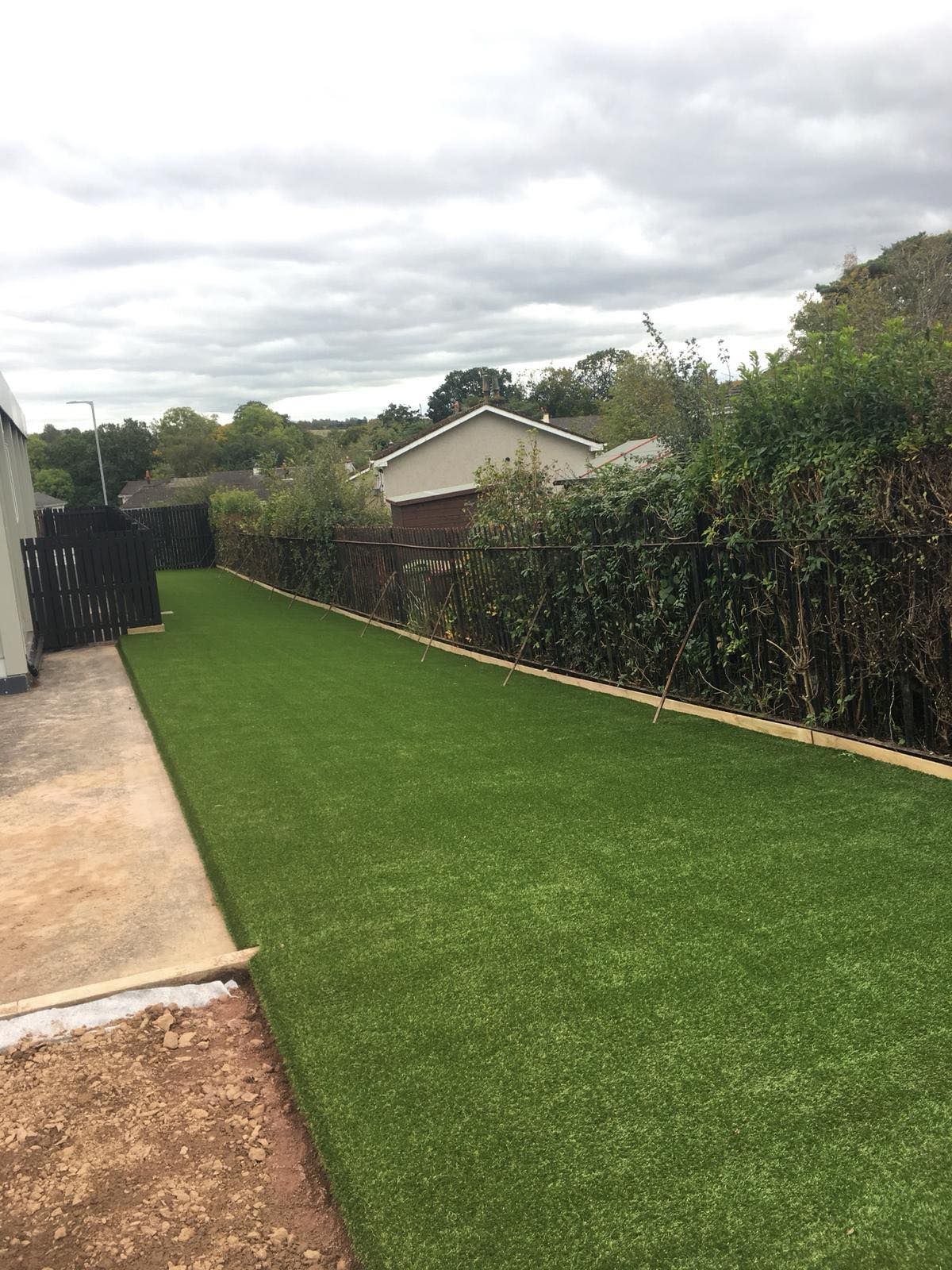 Busby primary school, specialist playground grass